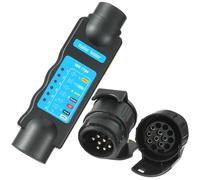 Eacalyc Tester per Rimorchio 7 Poli, Tester Presa Spina Rimorchio 7 Poli 12V Luce Diagnostica del Circuito con Adattatore per Caravan RV Camion