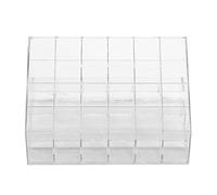 Eacam 24 Griglie Porta Rossetto Organizer Espositore Scatola per Trucco Smalto per Unghie, Design Trapezoidale Trasparente in Plastica Premium, Adatto per comò di Casa o Negozio di