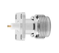 Eacam 2pcs N Female Jack RF Connettore Coassiale con Flangia, Materiale in Rame, Installazione Facile, Durata di Servizio Lungo, per Connessioni a Radiofrequenza