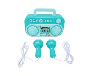 Eacam Altoparlante Portatile per Canto Portatile Wireless per Karaoke BT Giovani con 2 Microfoni Uso Domestico Ragazze (Verde)