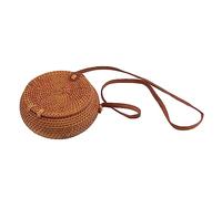 Eacam Borsa in Vimini Intrecciato, Borsa Fatta a Mano da 20 Cm, Design | Rattan naturale, versatile per le occasioni estive, comodo da trasportare