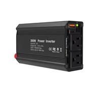 Eacam Convertitore di Power da 300 W per Telefono e Laptop, Convertitore per Auto da 12 V DC A 110 V AC con Porta USB-C PD65 W, USB A QC3.0 18, Ventola di Raffreddamento pe (欧规12V-110V/黑)