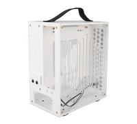 Eacam Custodia Compatta per Computer ITX in Miniatura con Design in Acrilico Trasparente per Giocatori con Flusso D'aria a 360 Gradi 23x20,5x12 Cm (Bianca)