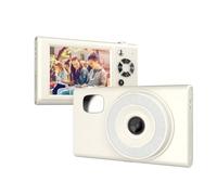 Eacam Fotocamera Digitale 1080P, Schermo da 48 MP da 2,8 Pollici, Zoom 16X con Luce di Riempimento a LED per Bambini, Adolescenti, Studenti, Amici, Viene Fornita con Vari Effetti (Bianco)