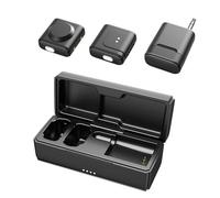 Eacam Microfono Lavalier Wireless Microfono Con Riduzione Del Rumore Intelligente Wireless Da Bavero Con Clip 2 Pezzi Doppio 32kHz 24bit Trasmissione