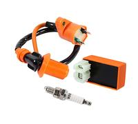 Eacam Racing Performance CDI Ignition Coil with Spark Plug For GY6 ATV Scooter, High Quality Material, Fit For For GY6 50 125 150 Engine Based ATV Scooter Moped Dirt Bike Go Kart,