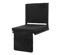 Eacam Sedile da Stadio Portatile con Supporto per la Schiena Cuscino Imbottito in Schiuma Ispessita Telaio in Acciaio Rinforzato Pieghevole con Maniglia Tracolla per Sedia da Tribuna (Black)