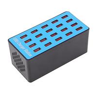 Eacam Stazione di Ricarica per Telefono con Caricabatterie Rapido USB a 20 Porte, Chip Intelligente, Caricabatterie Multiplo con Ventola di Raffreddamento, Ignifugo e Robusto, Design Ad (Spina