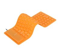 Eacam Tastiera Pieghevole in Silicone Design Leggero e Silenzioso Impermeabile Antipolvere per PC per Studenti Utilizzo 85 Tasti USB Cablato (Arancia)