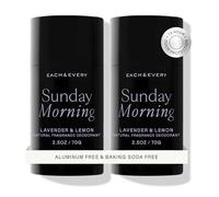 Each & Every 2-Pack Natural Aluminum-Free Deodorant for Sensitive Skin with Essential Oils, Plant-Based Packaging (Lavender & Lemon, 2.5 Ounce (Pack of 2))