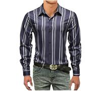 each women Camicie Eleganti da Uomo a Righe da Lavoro Camicia Verticale a Maniche Lunghe Camicia da Lavoro Casual abbottonata