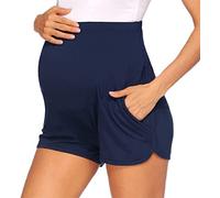 EACH WOMEN Pantaloncini a Righe Premaman Summer Lounge Yoga Pantaloni Corti da Gravidanza Pantaloncini Sportivi da Donna con Tasche