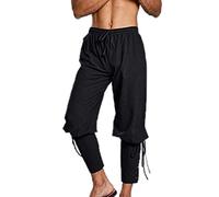 each women Pantaloni medievali da Uomo Vintage Pantaloni da Uomo in Lino con Cinturino alla Caviglia Costume da Pantaloni Gotico Rinascimentale