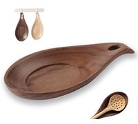 Eachave Poggia Mestolo Cucina,Apoggia Cucchiaio in Legno Naturale,Appoggia Mestoli da Cucina,per Ristorante Domestico (Noce)