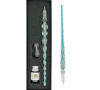 EACHHAHA - Set di penne a immersione in vetro e inchiostro con inchiostro e supporto per biglietti di auguri, cartoline, penna per immersione, per arte, scrittura, firme (argento verde)…