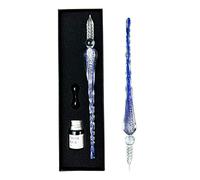 EACHHAHA Set di penne a immersione in vetro e inchiostro, penne calligrafiche in vetro con inchiostro e supporto, penna per firma in cristallo, per arte, pittura, scrittura, decorazione e regalo