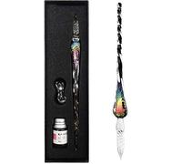 EACHHAHA - Set di penne a immersione in vetro e inchiostro per calligrafia con inchiostro e supporto per biglietti di auguri, cartoline, penna stilografica per arte, scrittura, firme regalo (Rainbow)