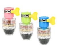 EACHPT 3pcs Activated Carbon Water Faucet 6-Layer Filtration Mini Water Filter Faucet Tap Faucet Nozzle Water Filter Splash-proof Clean Purifier Filter Cartridge for Kitchen Home Bathroom