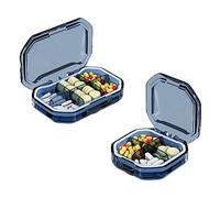 EACHPT Portapillole 2 piccoli organizer 6+4 scomparti scatola medicinali impermeabile resistente all'umidità compatto portatile