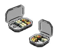 EACHPT Portapillole, confezione da 2 piccoli organizer impermeabile e a prova d'umidità, compatto e portatile, ideale per i viaggi, grigio