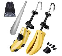 eachway Pair of Professional 2-Way Shoe Stretcher Premium Shoe Trees in plastica Resistente, Regolabile in Lunghezza e Larghezza Durevole Scarpa Shaper per Uomini e Donne, Yellow, Large