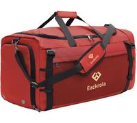 Eackrola Borse da palestra da uomo con scomparto per scarpe borsone sportivo con tasca bagnata per le donne 65L, Rosso, 85L