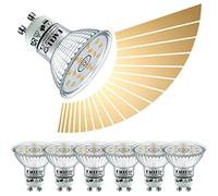 EACLL Lampadine LED GU10 4.8W Dimmerabile in Modo Continuo, Pacco da 6, Equivalente a Lampade Alogena 50W, 347lm 3000K Luce Bianco Caldo, Faretti AC 230V senza Sfarfallio, Angolo a Fascio 120° Spot