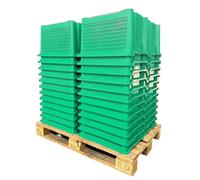 eacommerce - Cassetta Agricola Ortofrutta Salvaspazio | HDPE Polietilene | Sovrapponibile e Impilabile | 52x29x42H cm | Fondo Forato o Chiuso (48, Verde, Fondo Chiuso)