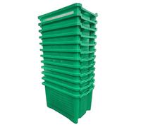 eacommerce - Cassetta Agricola Ortofrutta Salvaspazio | HDPE Polietilene | Sovrapponibile e Impilabile | 52x29x42H cm | Fondo Forato o Chiuso (12, Verde, Fondo Forato)