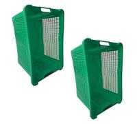 eacommerce - Cassetta Agricola Ortofrutta Salvaspazio | HDPE Polietilene | Sovrapponibile e Impilabile | 52x29x42H cm | Fondo Forato o Chiuso (2, Verde, Fondo Chiuso)