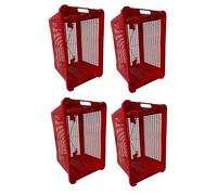eacommerce - Cassetta Agricola Ortofrutta Salvaspazio | HDPE Polietilene | Sovrapponibile e Impilabile | 52x29x42H cm | Fondo Forato o Chiuso (4, Rosso, Fondo Forato)