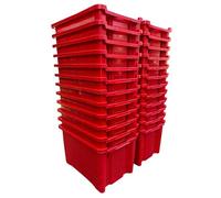eacommerce - Cassetta Agricola Ortofrutta Salvaspazio | HDPE Polietilene | Sovrapponibile e Impilabile | 52x29x42H cm | Fondo Forato o Chiuso (24 Pezzi, Fondo Forato)