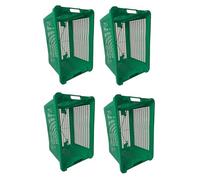 eacommerce - Cassetta Agricola Ortofrutta Salvaspazio | HDPE Polietilene | Sovrapponibile e Impilabile | 52x29x42H cm | Fondo Forato o Chiuso (4, Verde, Fondo Forato)
