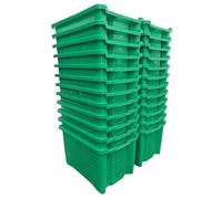 eacommerce - Cassetta Agricola Ortofrutta Salvaspazio | HDPE Polietilene | Sovrapponibile e Impilabile | 52x29x42H cm | Fondo Forato o Chiuso (24, Verde, Fondo Forato)