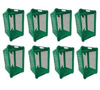 eacommerce - Cassetta Agricola Ortofrutta Salvaspazio | HDPE Polietilene | Sovrapponibile e Impilabile | 52x29x42H cm | Fondo Forato o Chiuso (8, Verde, Fondo Forato)