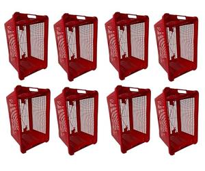 eacommerce - Cassetta Agricola Ortofrutta Salvaspazio | HDPE Polietilene | Sovrapponibile e Impilabile | 52x29x42H cm | Fondo Forato o Chiuso (8, Rosso, Fondo Forato)