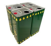 eacommerce Lattine Rettangolari Vuote 5 Litri per Olio Extravergine Doppio Tappo ermetico Verde (4 Pezzi)