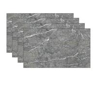 eacommerce - Pannello UV Effetto Marmo | Rivestimento Murale in PVC | Resistente all'Umidità | Facile da Installare | Paraschizzi Ideale per Cucina | 60x120 cm, Set da 4 Pezzi - Colore Grigio