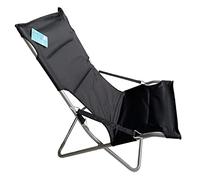 eacommerce Sedia Sdraio in Acciaio con Braccioli Pieghevole 60x47x92 cm Spiaggina Regolabile Canapone (Nera)