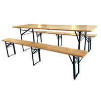 eacommerce Set Birreria Tavolo + 2 Panche in Legno Naturale Richiudibile Salvasp