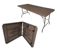eacommerce Tavolo Pieghevole Richiudibile per Feste Sagre Fiere Giardino Campeggio Camping (180x75x72 cm, Marrone)
