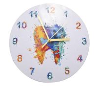 EACTEL Orologio da parete con stampa di pittura dei denti ad acquerello, per clinica odontoiatrica, non ticchettio