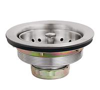 EADOT - Colino di scarico per lavello da cucina, con tappo a cestello, in acciaio inox 304, in nichel spazzolato