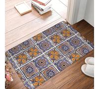 EAEQKOUC 3d 3D Mix 3D giallo arte popolare messicana autentica dipinta Zerbino antiscivolo Tappeto per pavimento Ingresso Balcone Casa Tappetini - 50x80cm