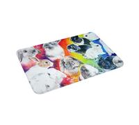 EAEQKOUC 3d Coniglietti dipinti in 3D in un tappeto arcobaleno antiscivolo Tappeto per pavimento Comorbido Tappeto per ingresso cucina, tappetini per il bagno - 50x80cm