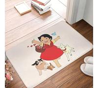 EAEQKOUC 3d Heidi La Ragazza Dalle Alpi Zerbino Antiscivolo Cucina Bagno Tappetino WC Pavimento Porta Ingresso Tappeto-60x90cm