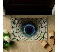 EAEQKOUC 3D Stone Well Illusion Pattern DoorMat, Non-slip Floor Mat, Suitable for Living Room, Bedroom, Bathroom, Holiday Home Decorati Tappeto-50x80cm