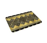 EAEQKOUC 3d Tastino antiscivolo 3D greco Meander Nero e oro Zerbino da pavimento Tappeto moquette per ingresso cucina Soggiorno Tappetini per i piedi - 60x90cm