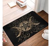 EAEQKOUC 3d Triple Moon Pentagram Tappetino per porta d'ingresso Antiscivolo per interni Asciugatura rapida Pagano Wiccan Zerbino Pavimento Bagno Tappeto d'ingresso Tappeto-40x60cm