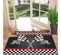 EAEQKOUC 3d Zerbino della serie Racing Grid Flag, perfetto per le discorsi familiari degli appassionati di corse, aggiungendo un fascino rapido alla tua porta